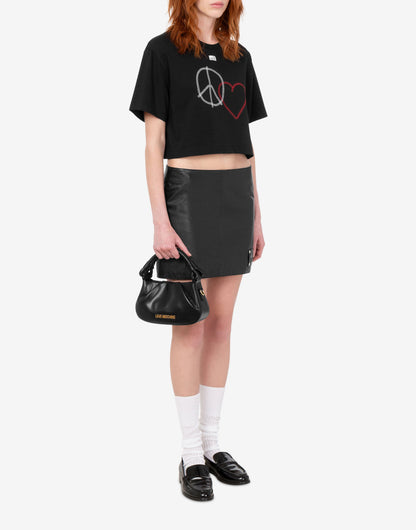 T-shirt in jersey di cotone ricamata