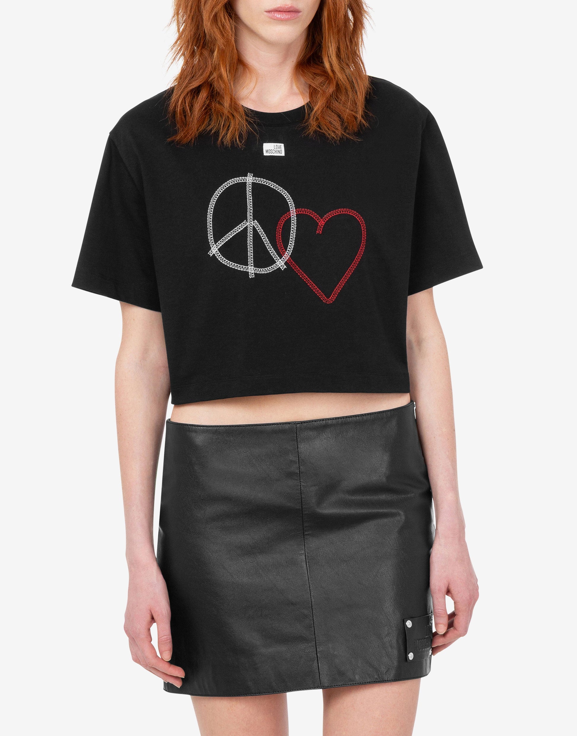 T-shirt in jersey di cotone ricamata