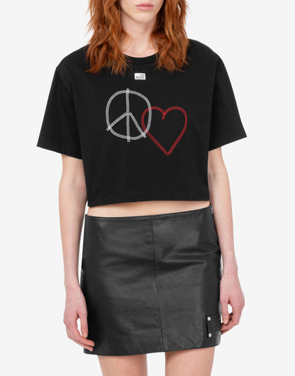 T-shirt in jersey di cotone ricamata