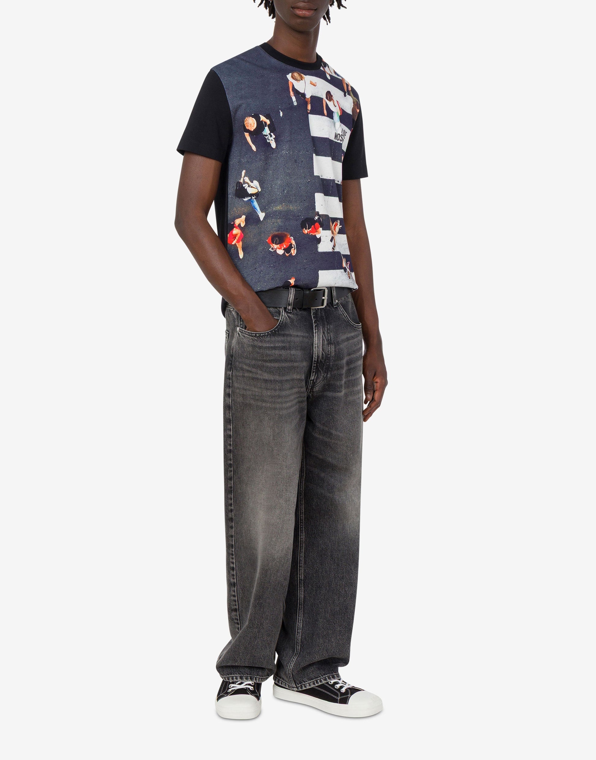 T-shirt in jersey di cotone stampata