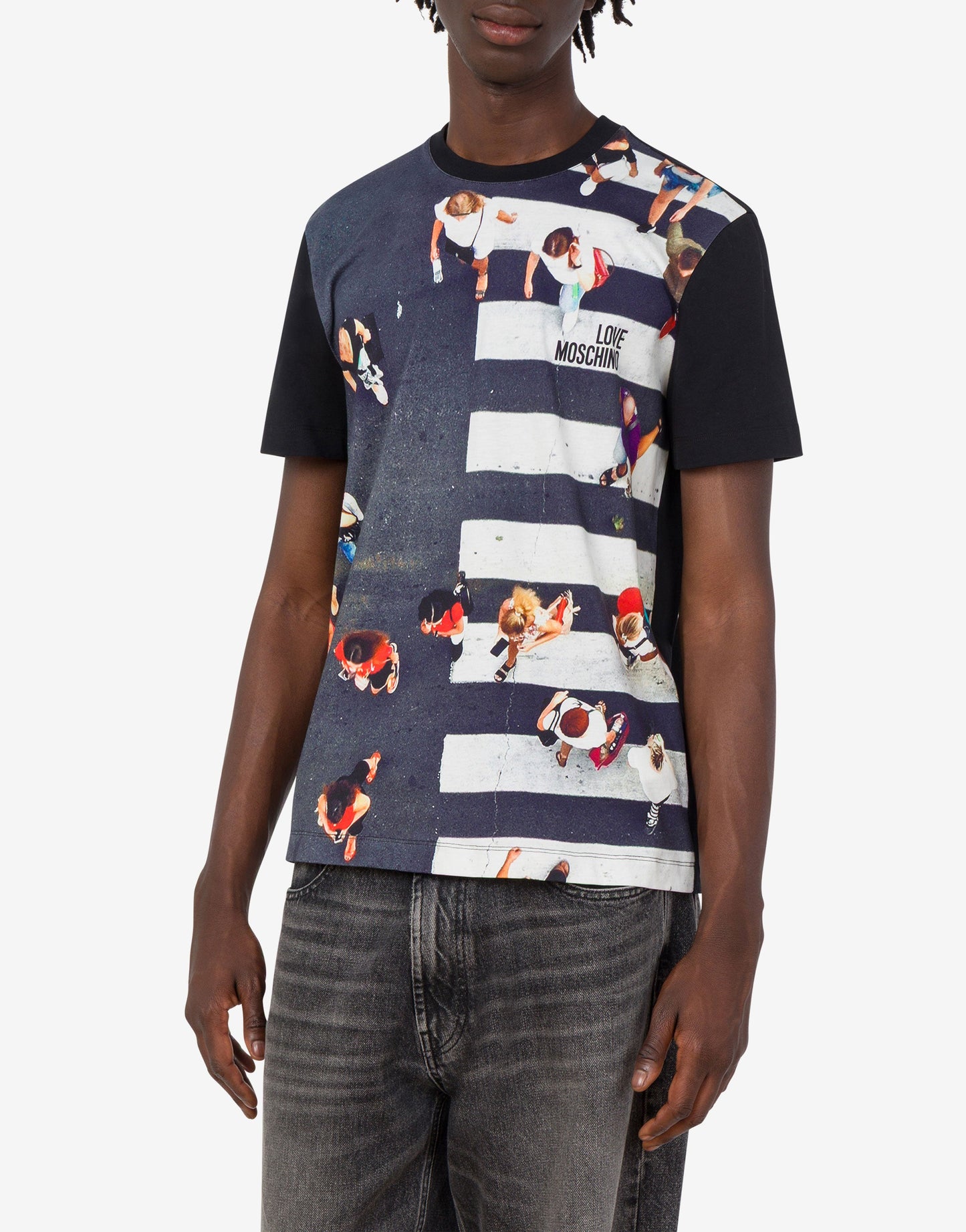 T-shirt in jersey di cotone stampata