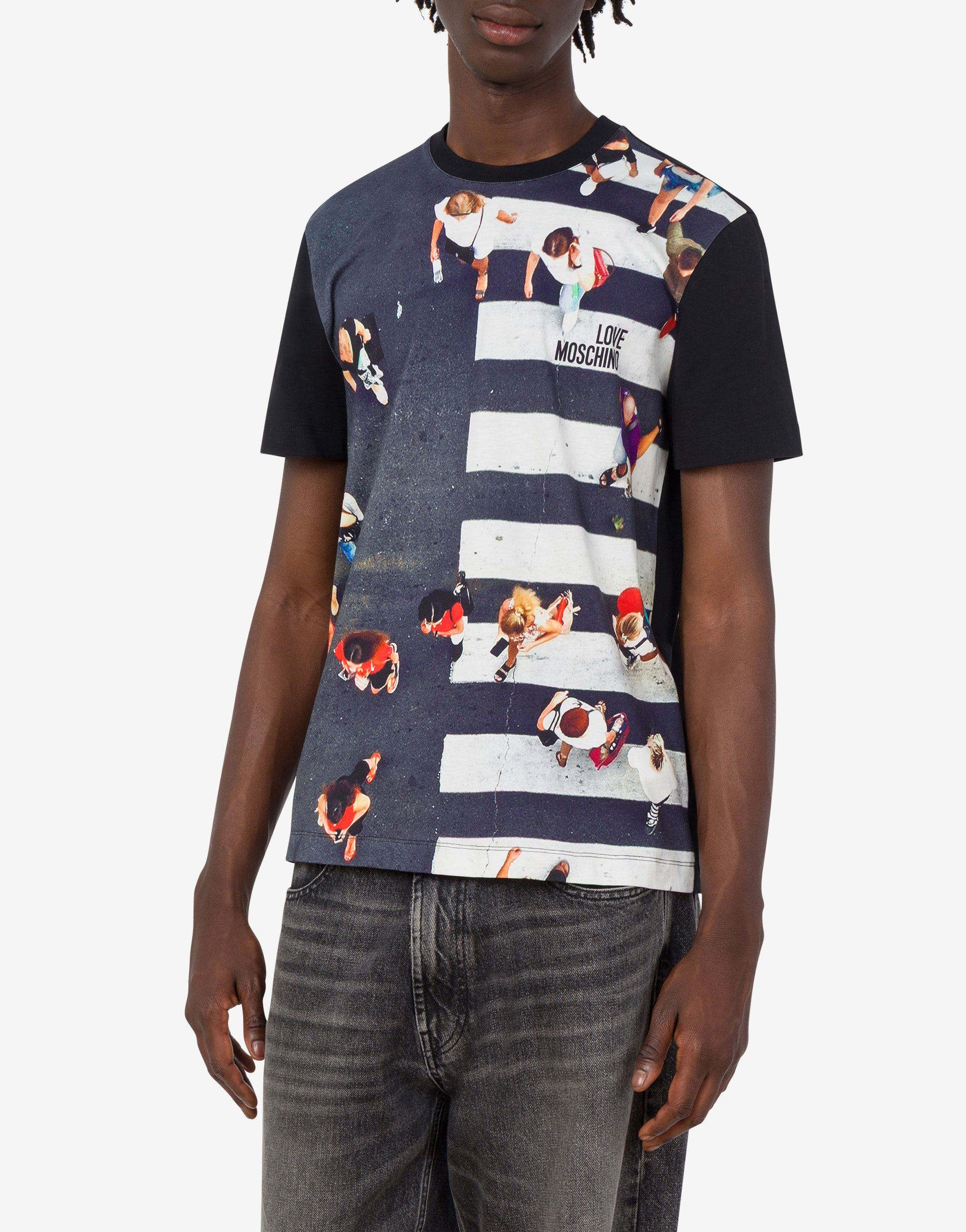 T-shirt in jersey di cotone stampata
