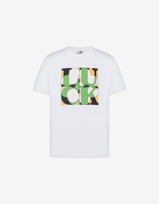 T-shirt in jersey di cotone stampata