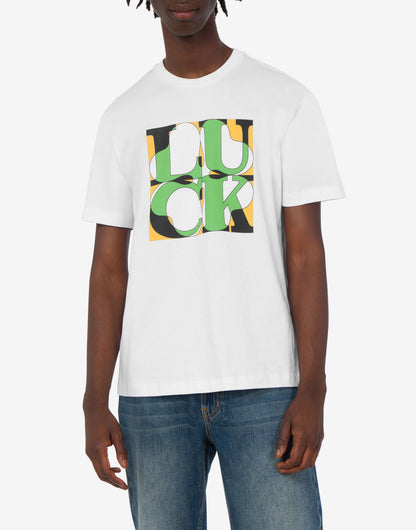 T-shirt in jersey di cotone stampata