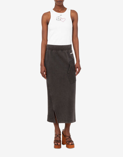 Top in cotone stretch ricamato