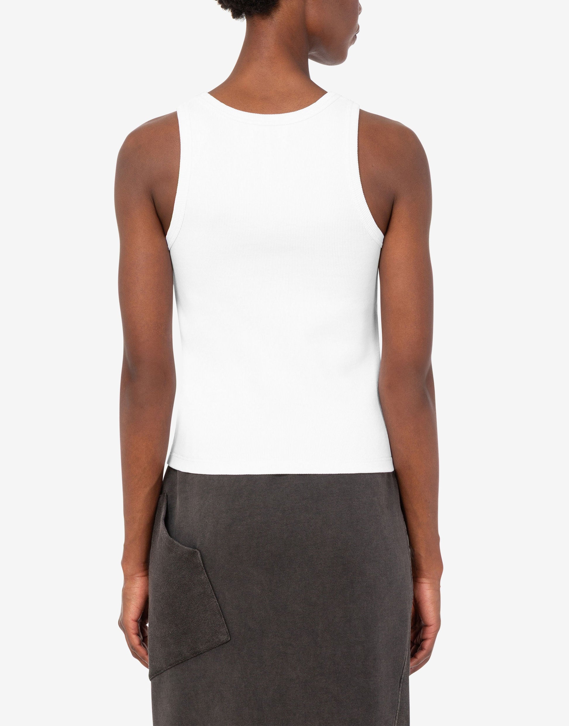 Top in cotone stretch ricamato