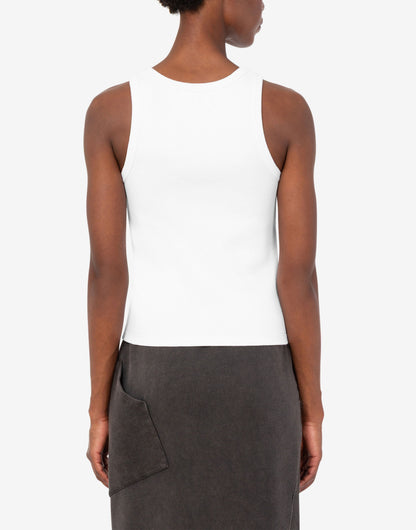 Top in cotone stretch ricamato