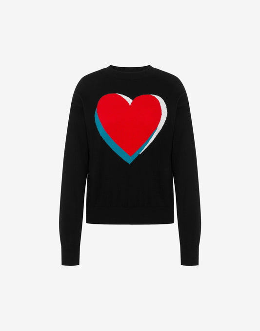 Pullover in cotone e cachemire intarsiato