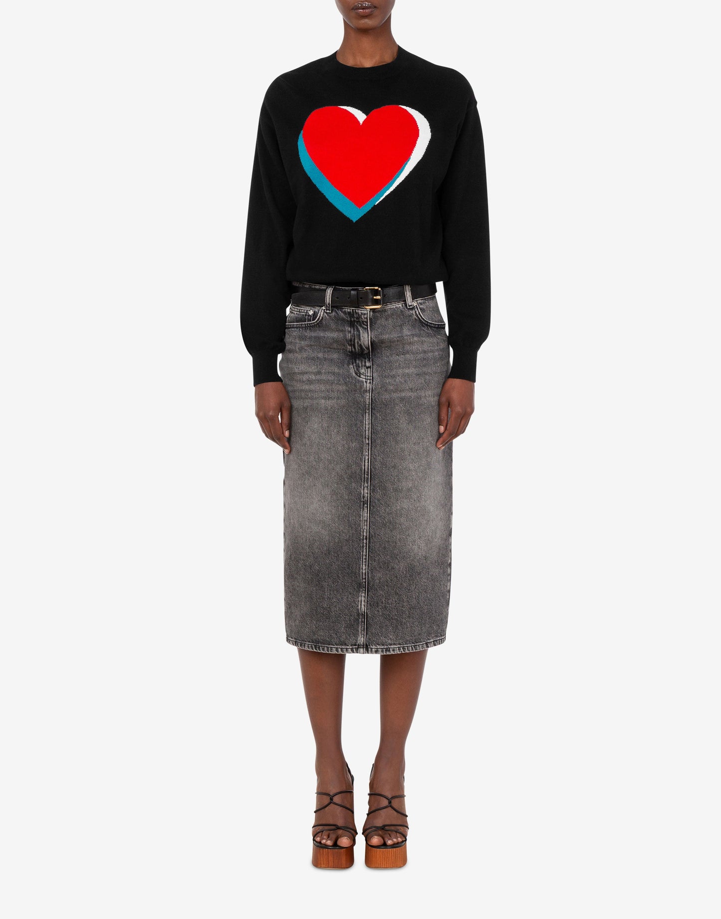 Pullover in cotone e cachemire intarsiato