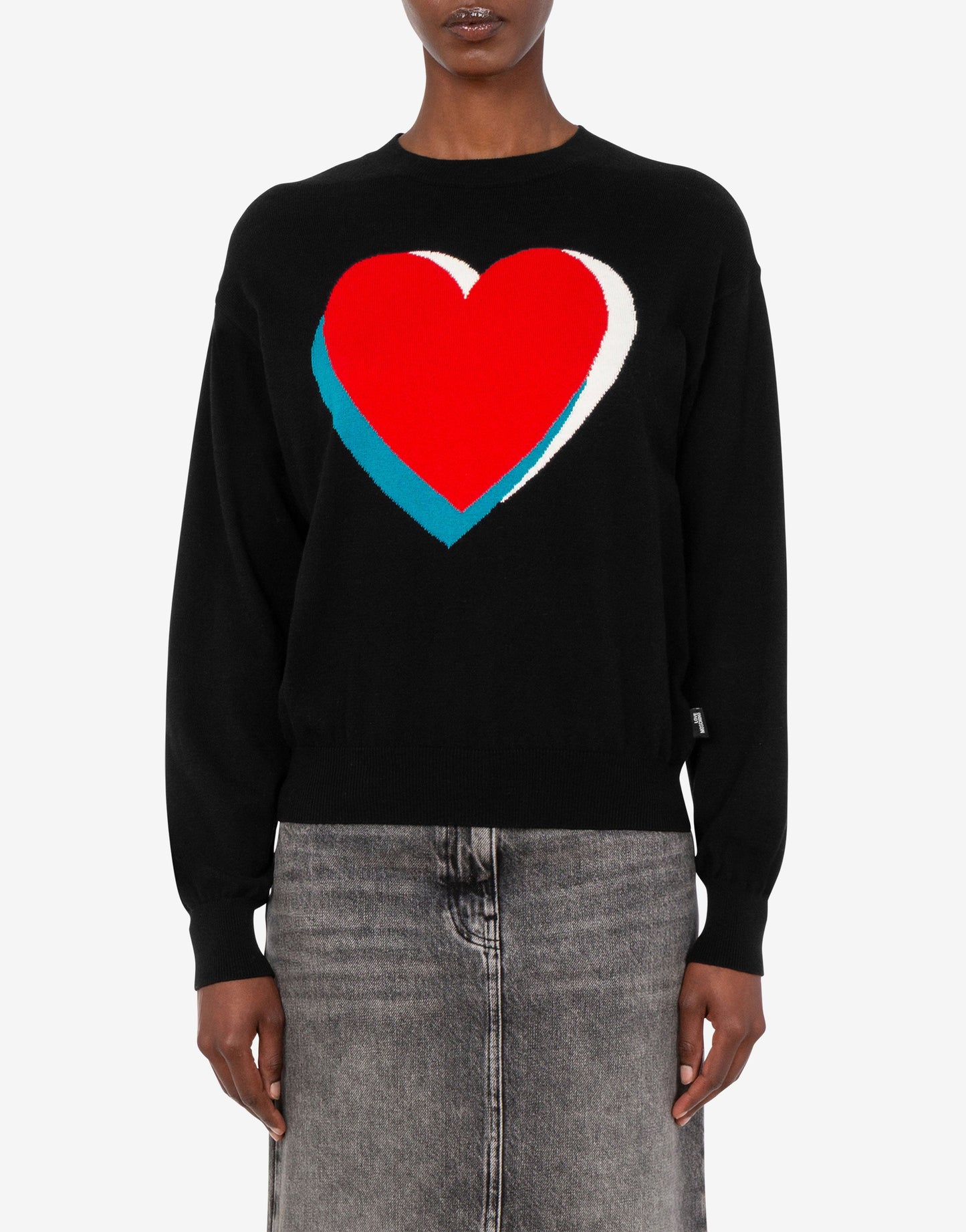 Pullover in cotone e cachemire intarsiato