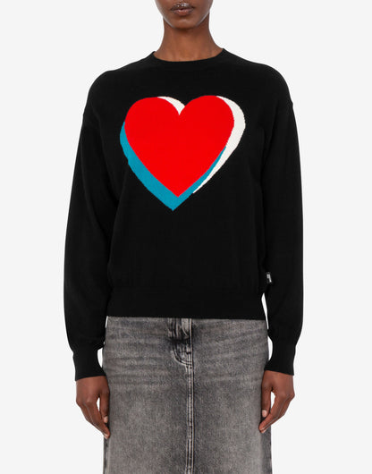 Pullover in cotone e cachemire intarsiato