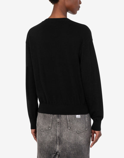 Pullover in cotone e cachemire intarsiato