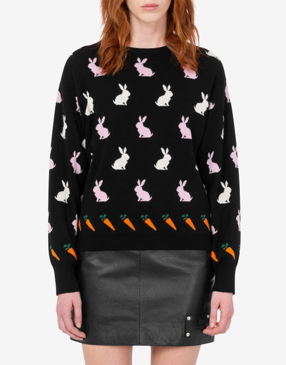 Pullover in lana extrafine intarsiato