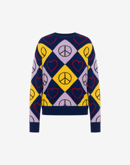 Pullover in lana intarsiato