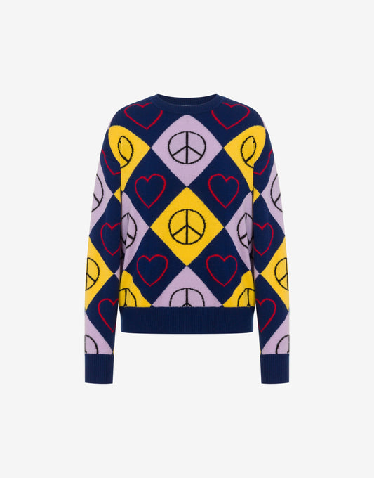 Pullover in lana intarsiato