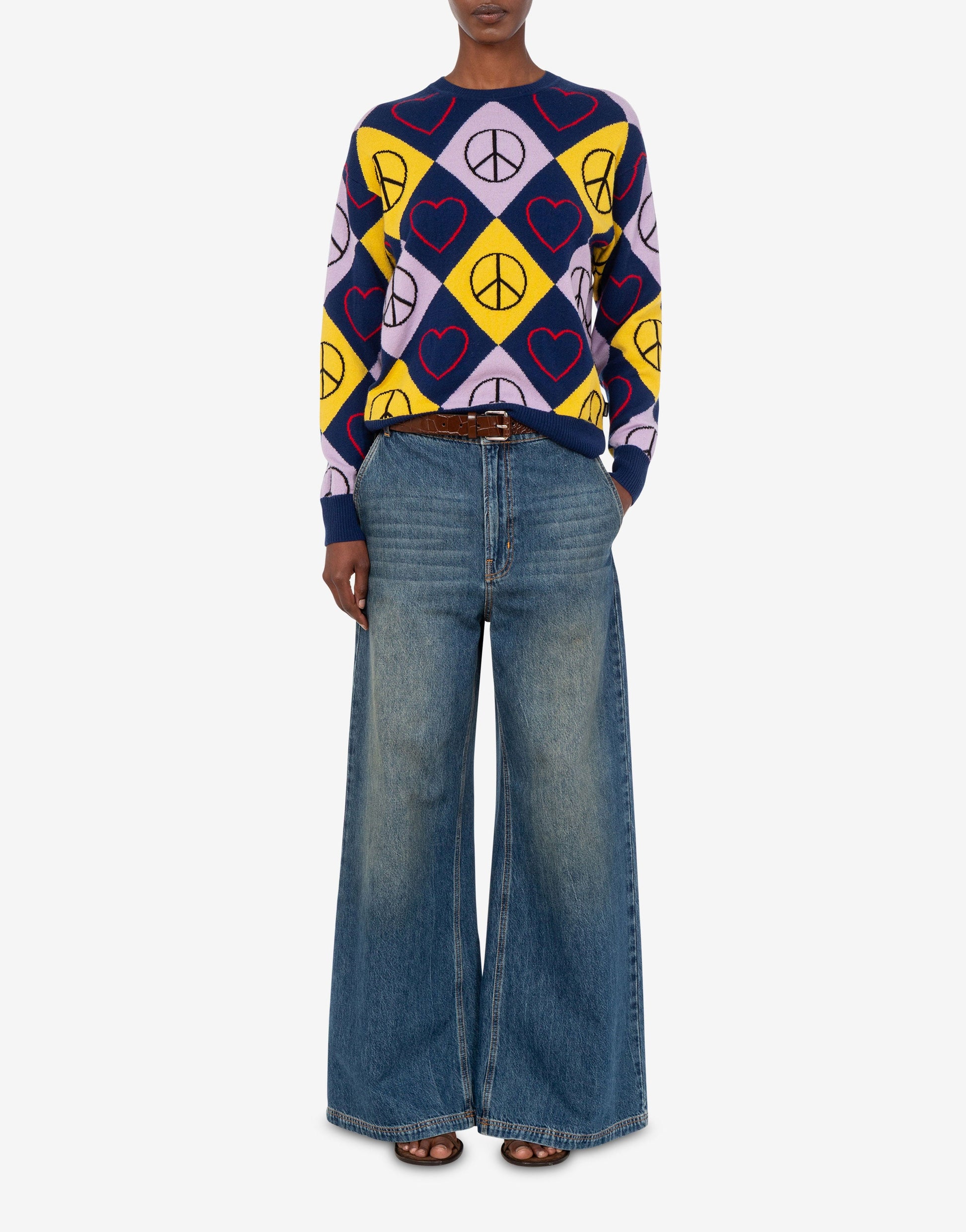 Pullover in lana intarsiato