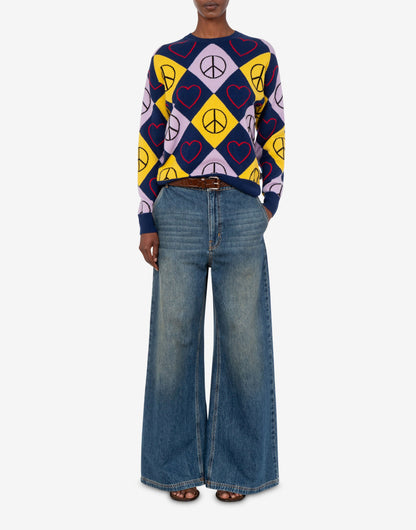 Pullover in lana intarsiato