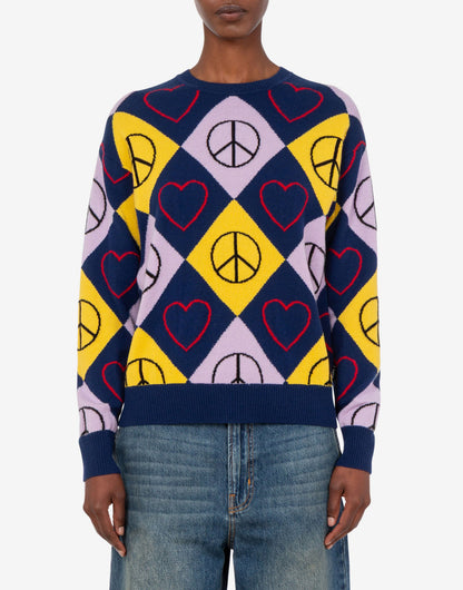 Pullover in lana intarsiato