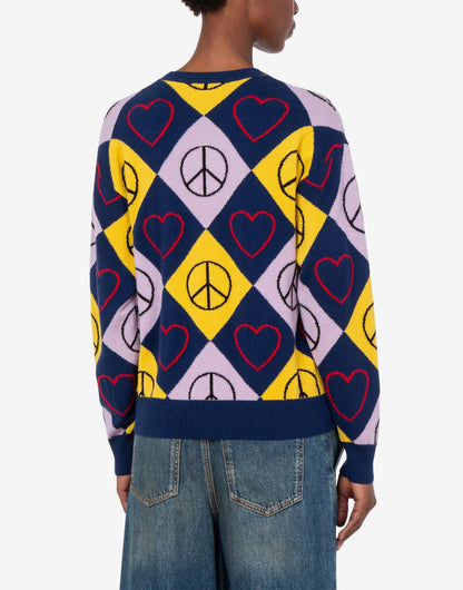 Pullover in lana intarsiato