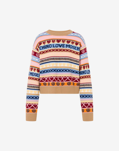 Pullover in lana intarsiato