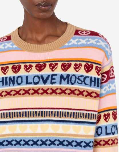 Pullover in lana intarsiato