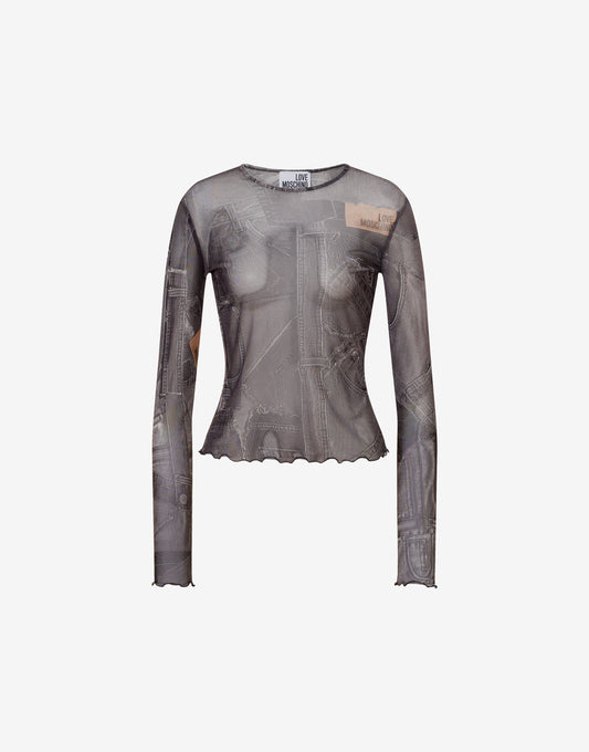 T-shirt in rete stampata