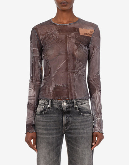 T-shirt in rete stampata