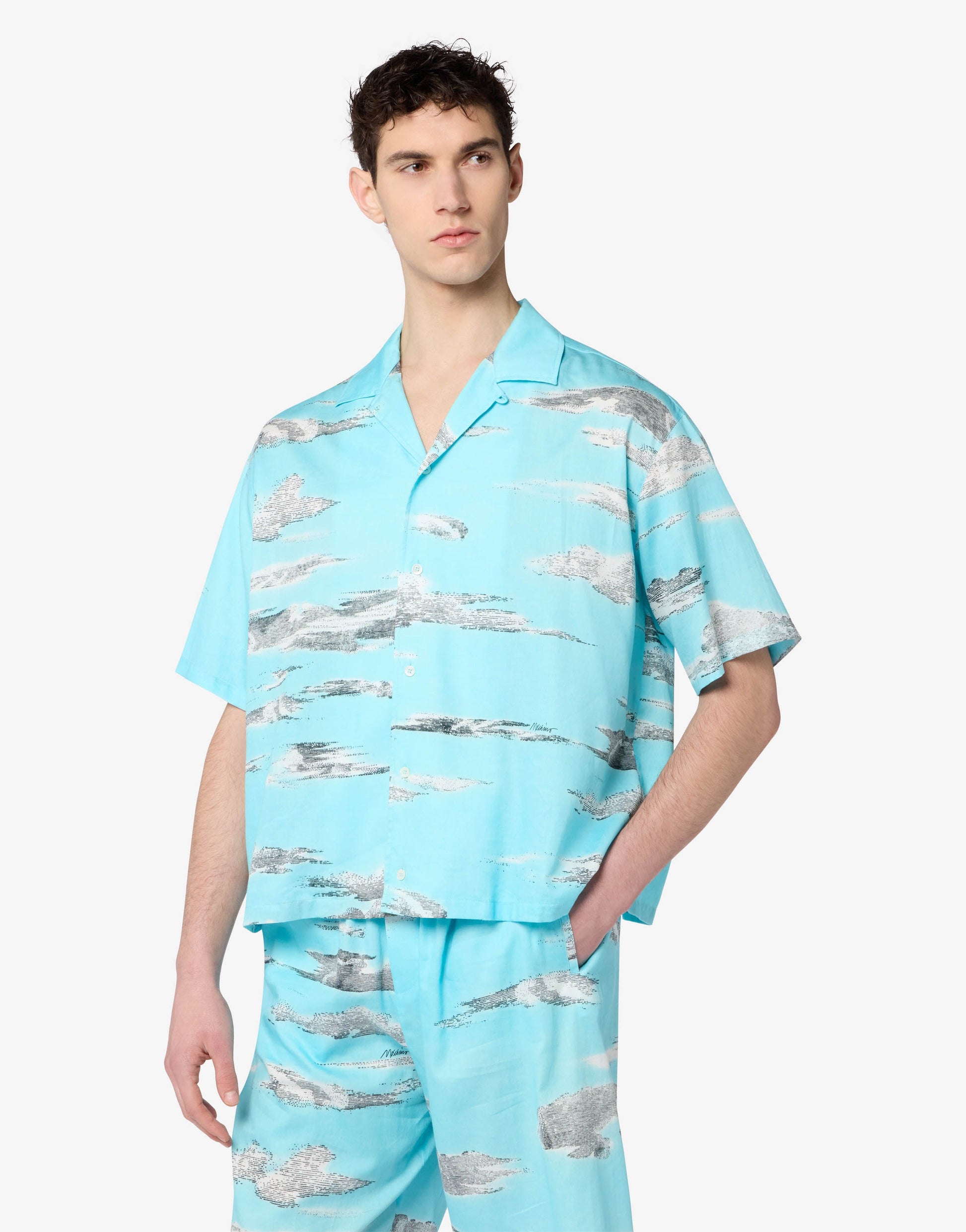 Camicia in popeline di cotone Archive Clouds