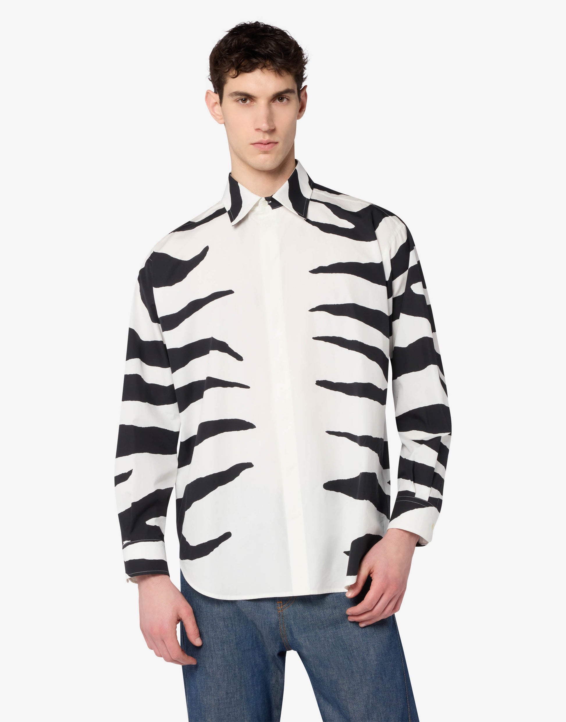 Camicia in popeline di cotone stampata