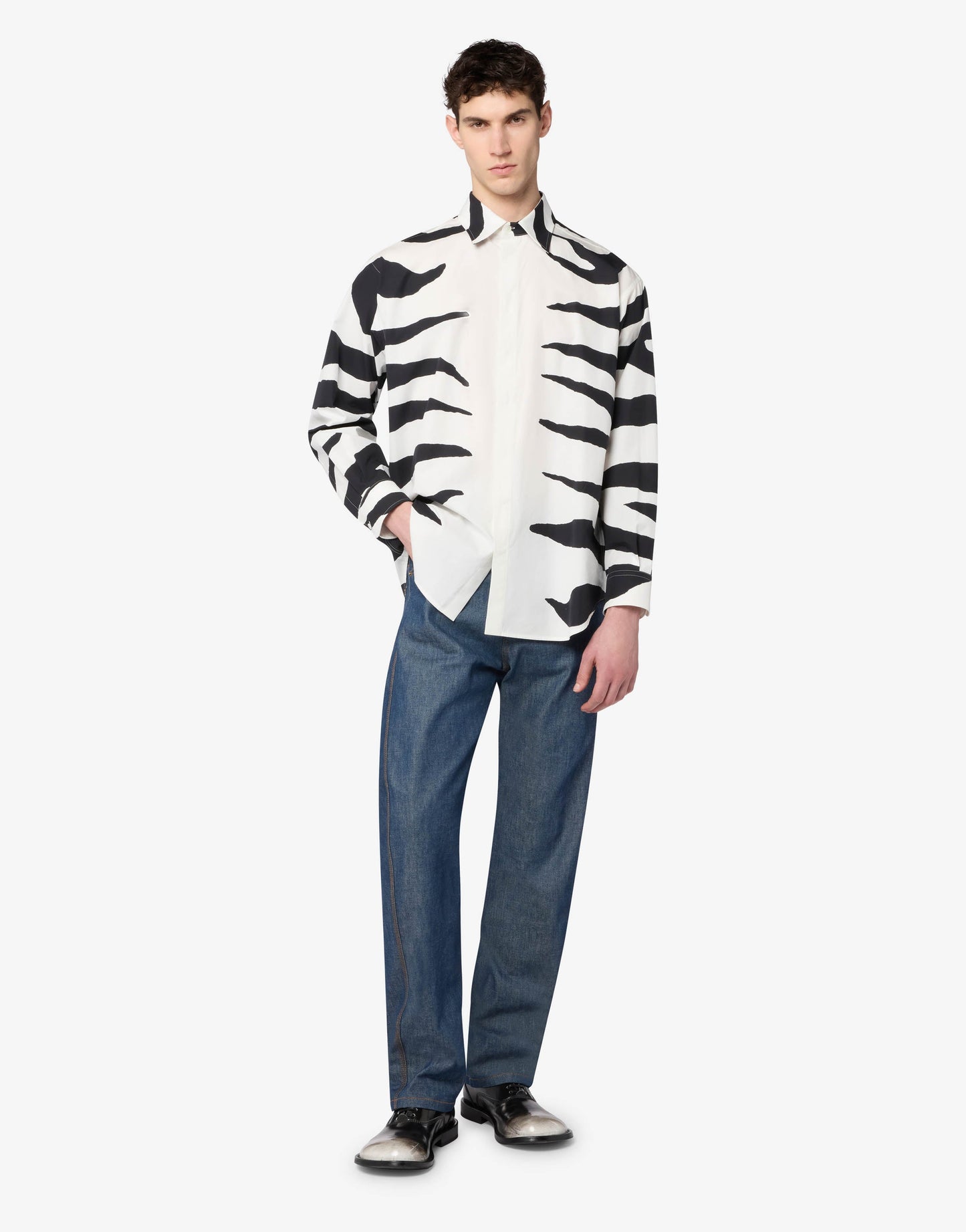 Camicia in popeline di cotone stampata