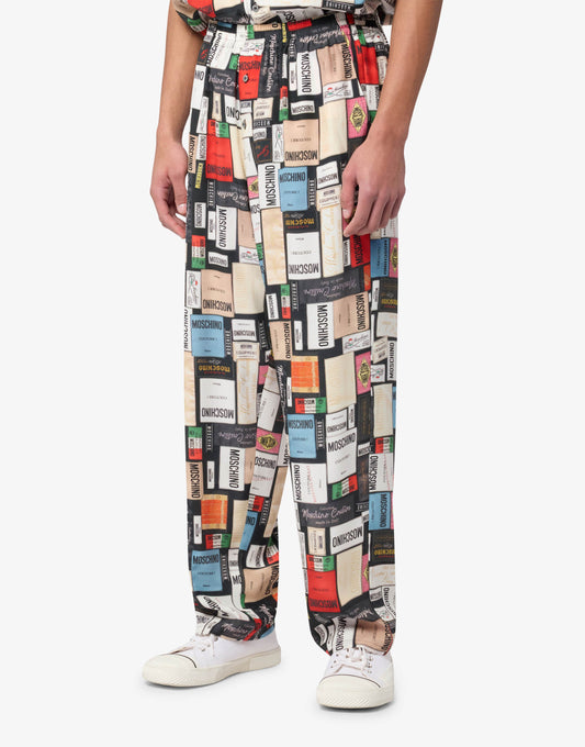 Pantalone in seta stampato