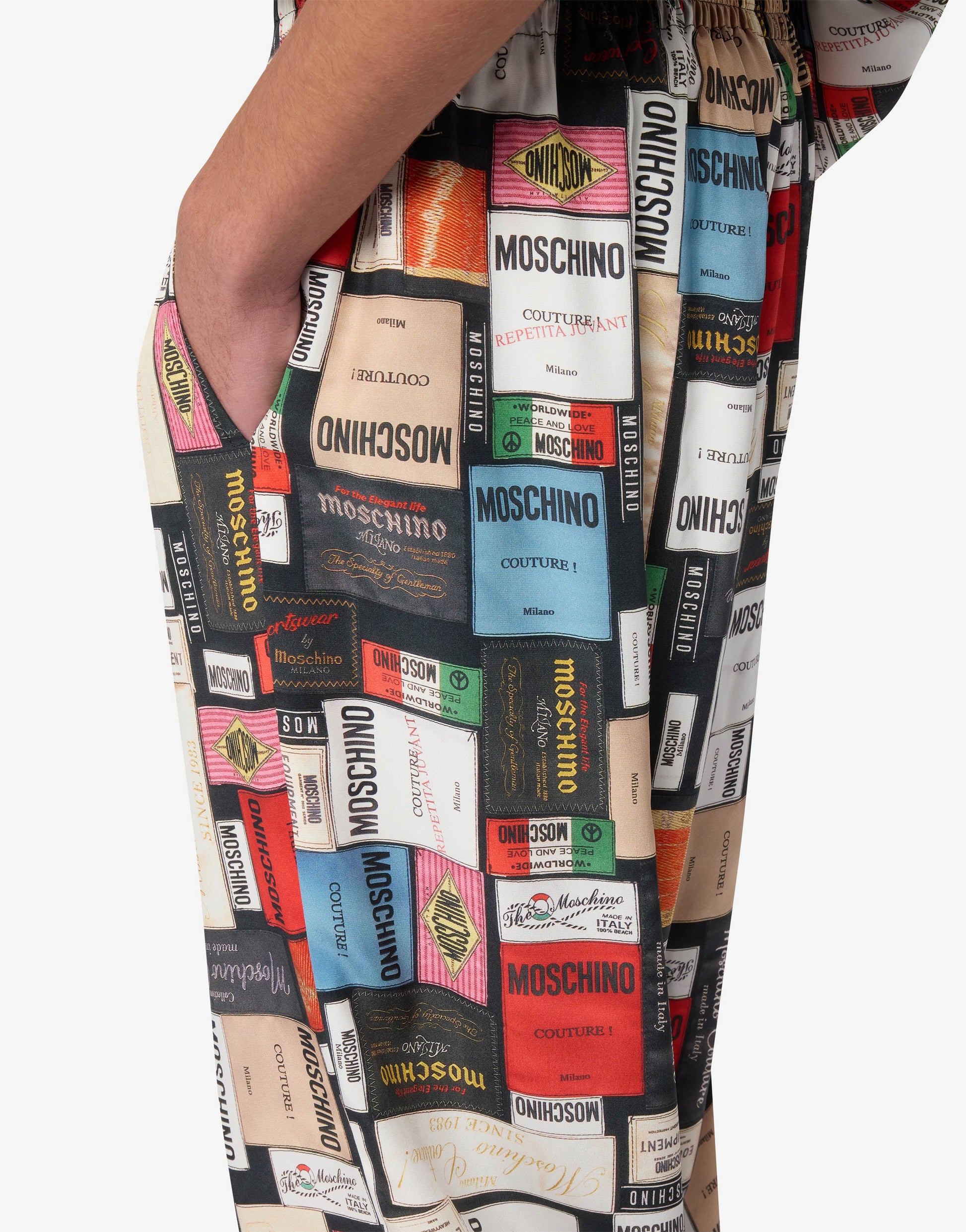 Pantalone in seta stampato
