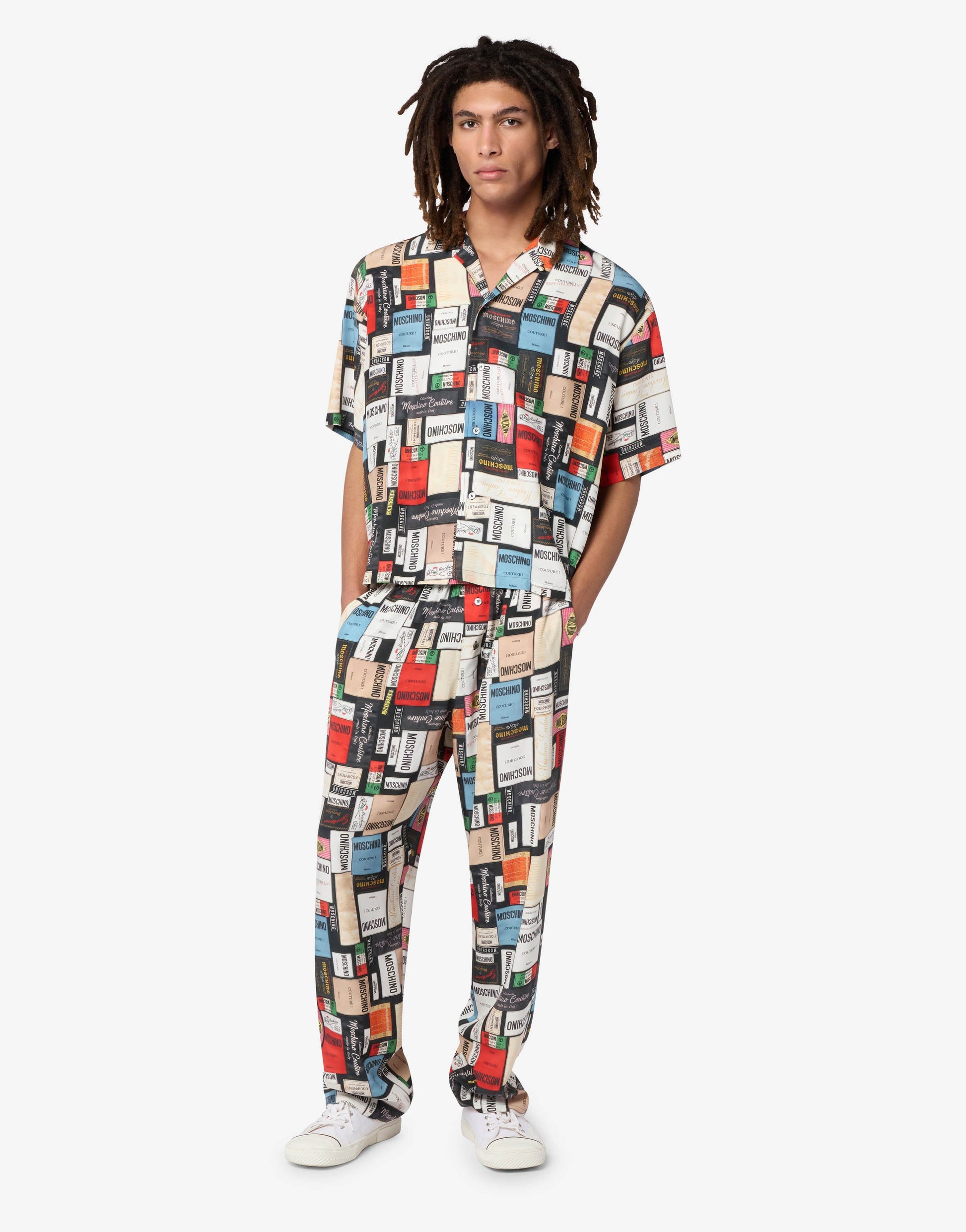Pantalone in seta stampato