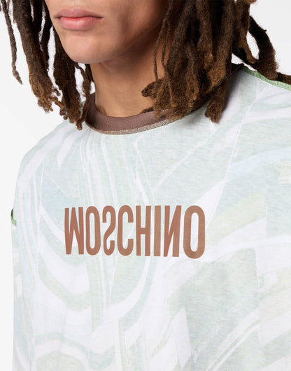 T-shirt in jersey di cotone stampata
