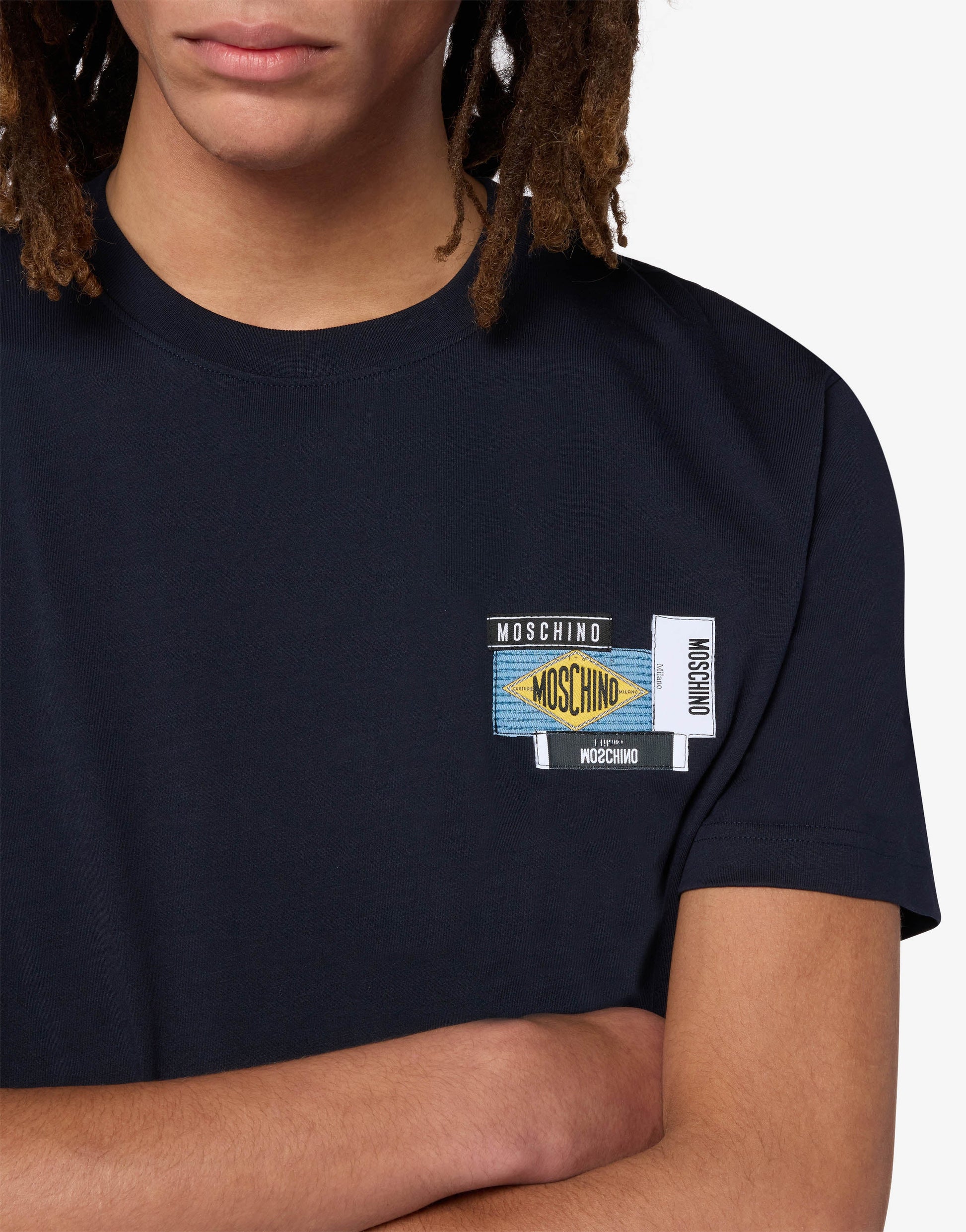 T-shirt in jersey di cotone ricamata