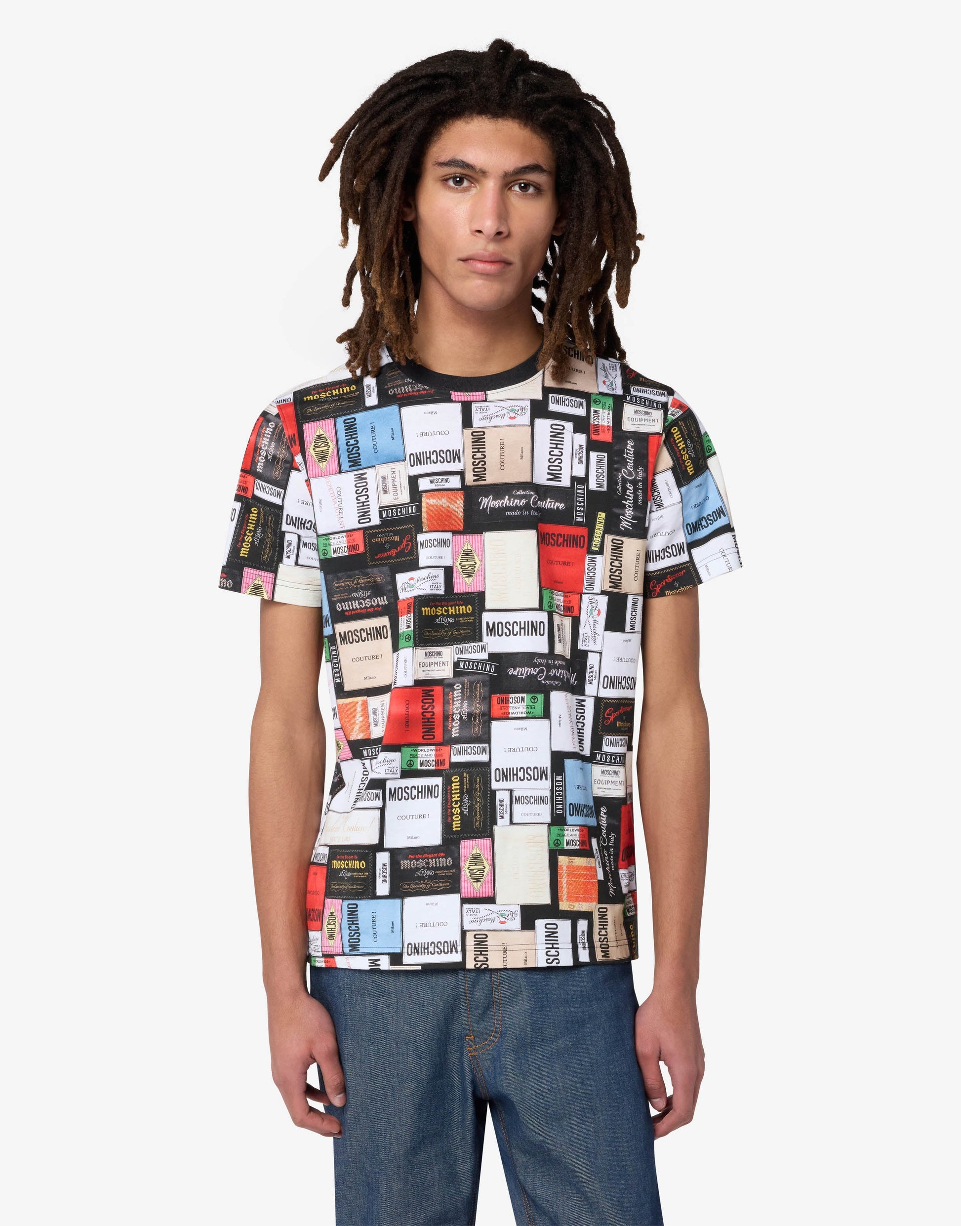 T-shirt in jersey di cotone stampata