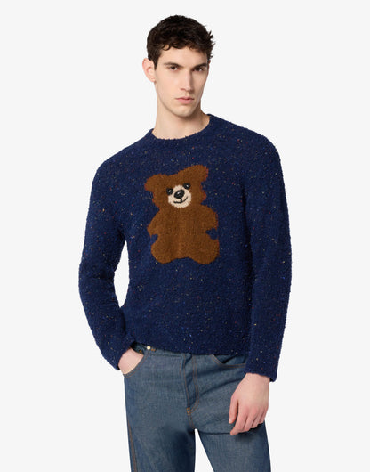 Pullover in misto lana bouclé Moschino Teddy Bear