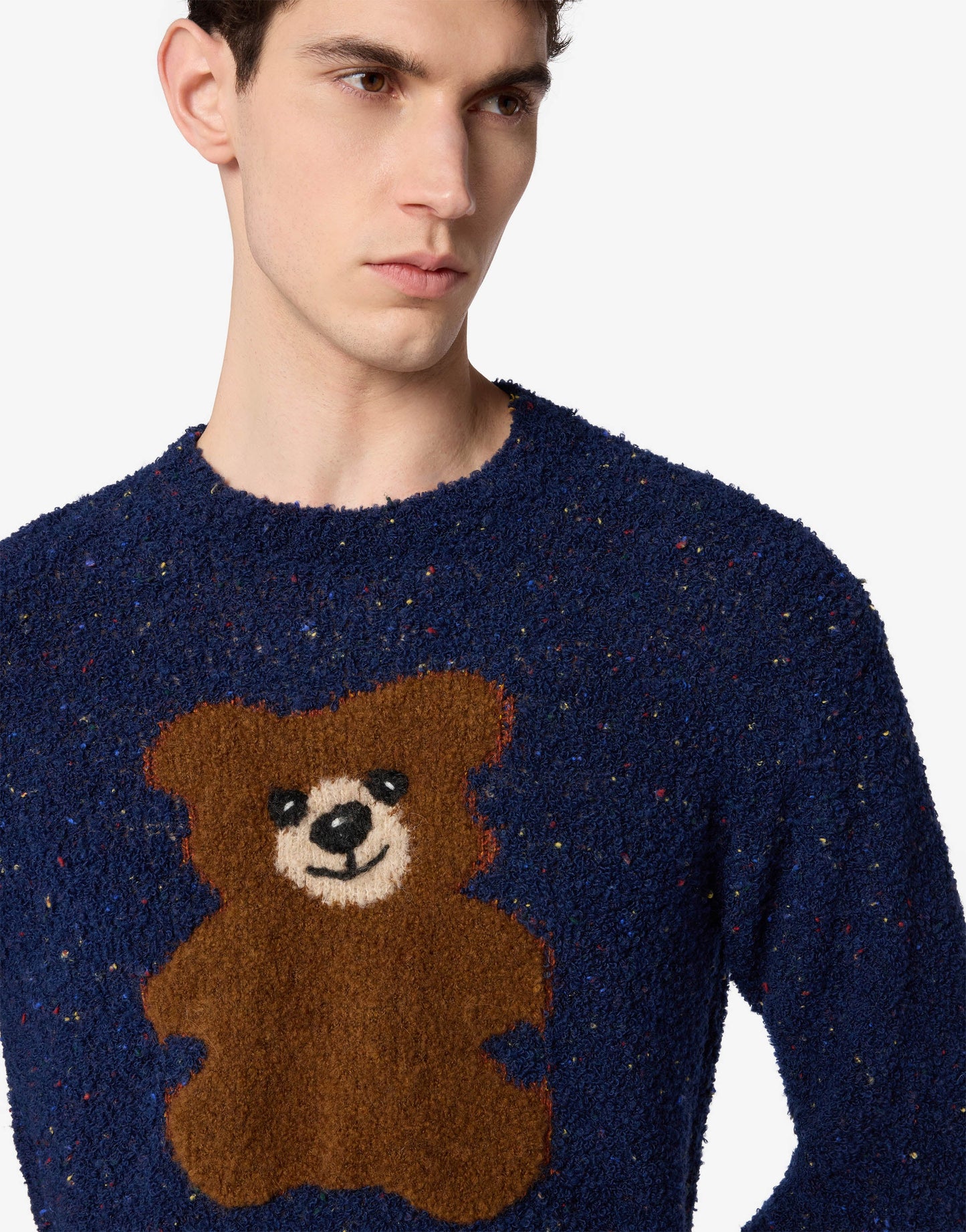 Pullover in misto lana bouclé Moschino Teddy Bear
