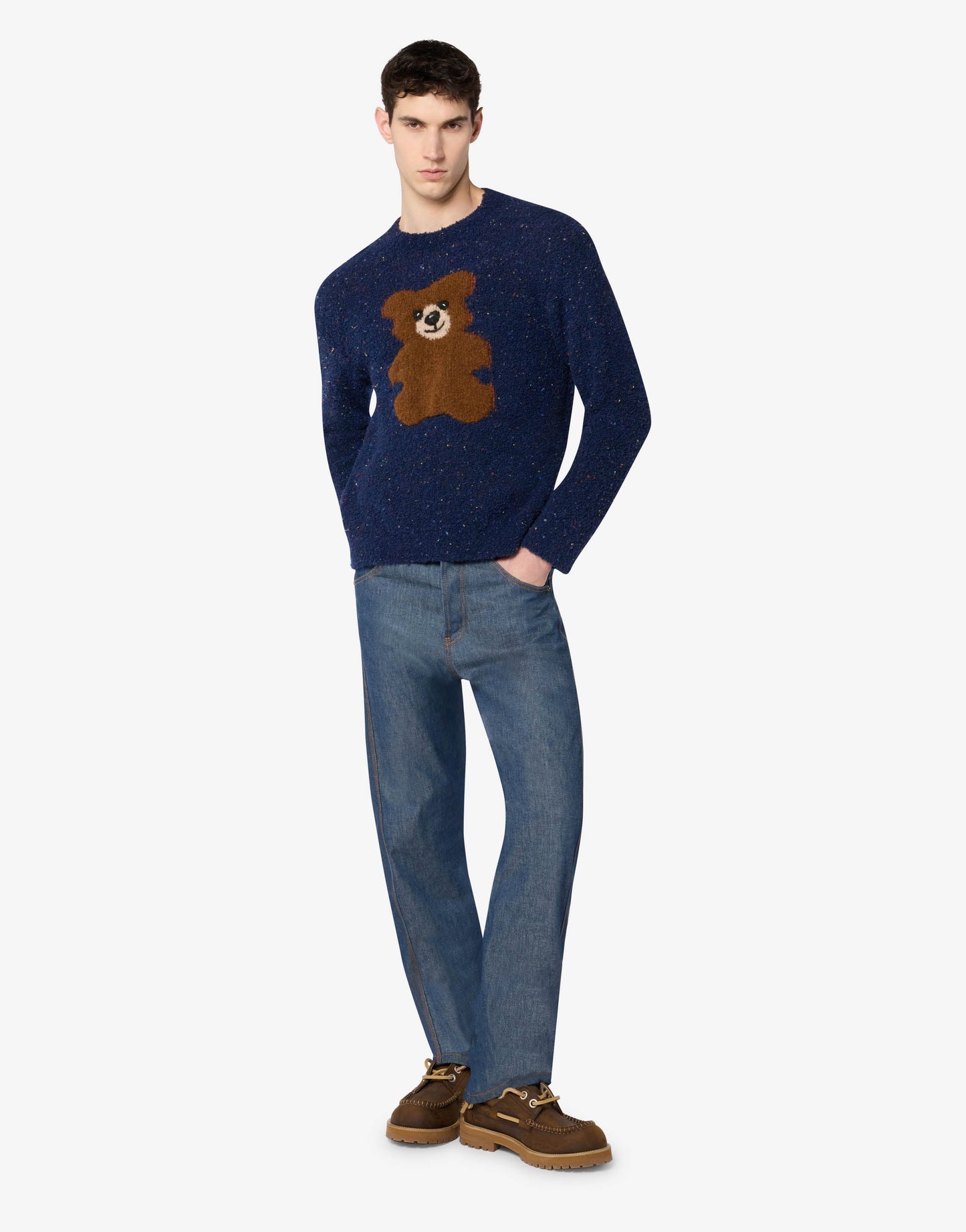 Pullover in misto lana bouclé Moschino Teddy Bear