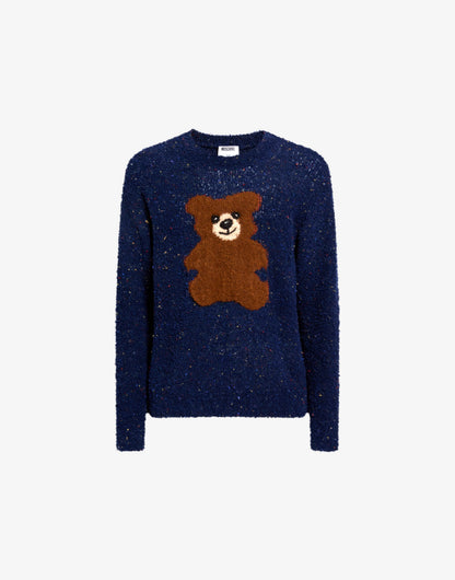 Pullover in misto lana bouclé Moschino Teddy Bear