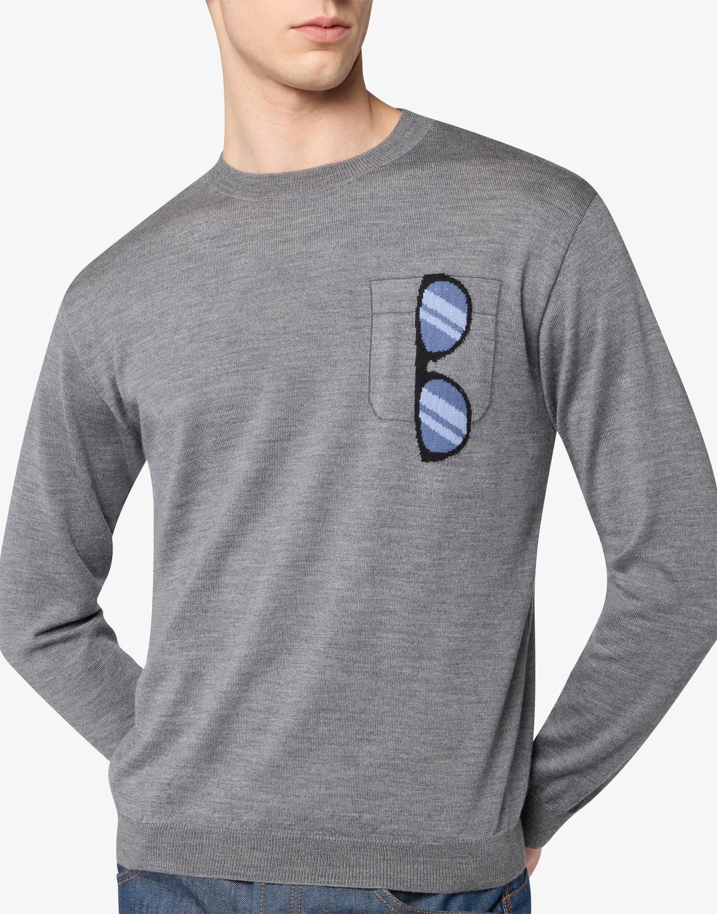 Pullover in lana merino extrafine intarsiato
