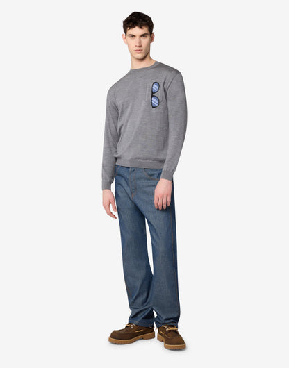 Pullover in lana merino extrafine intarsiato