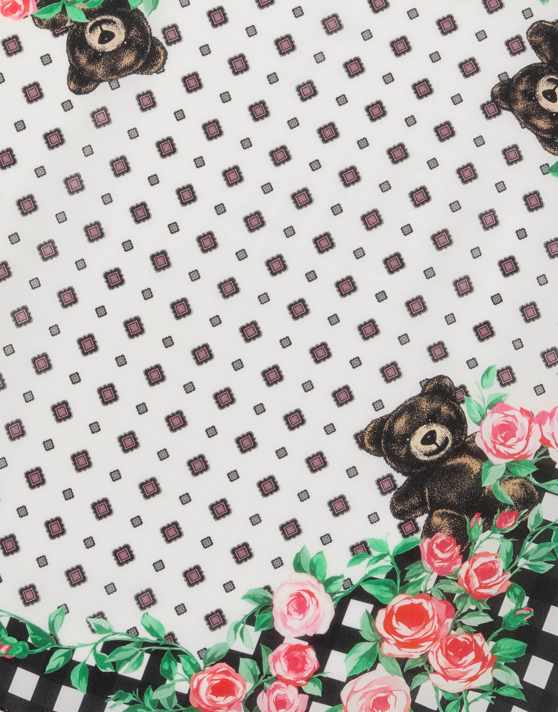 Foulard in seta stampato Moschino Teddy Bear