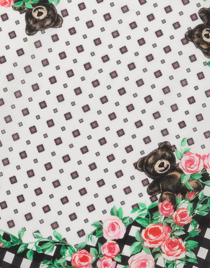 Foulard in seta stampato Moschino Teddy Bear