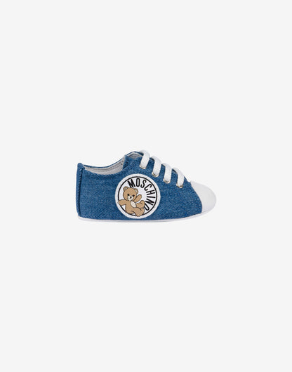 Sneakers in denim Moschino Teddy Bear