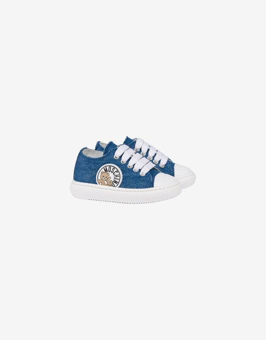 Sneakers in denim Moschino Teddy Bear