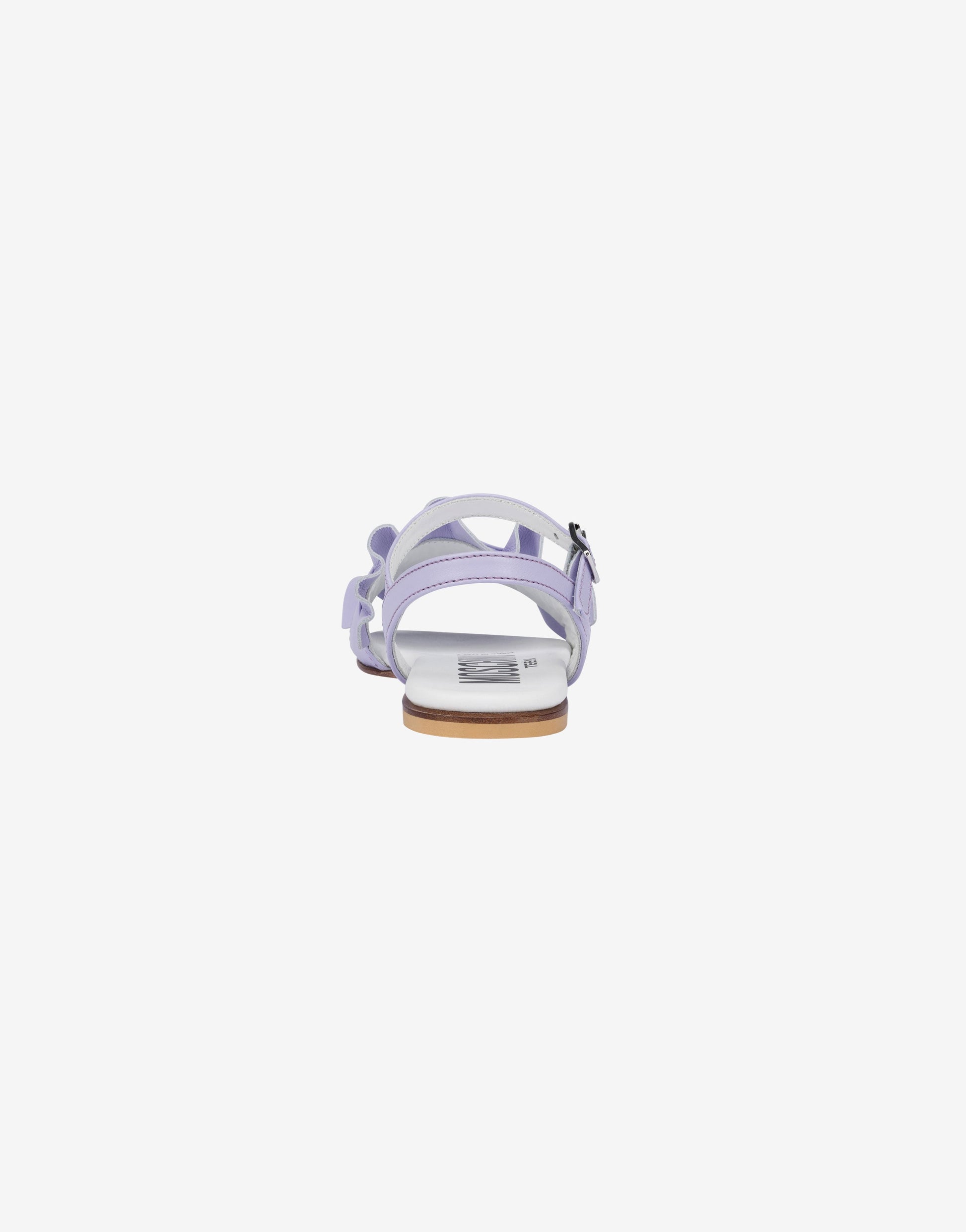 Sandali flat in pelle con rouches
