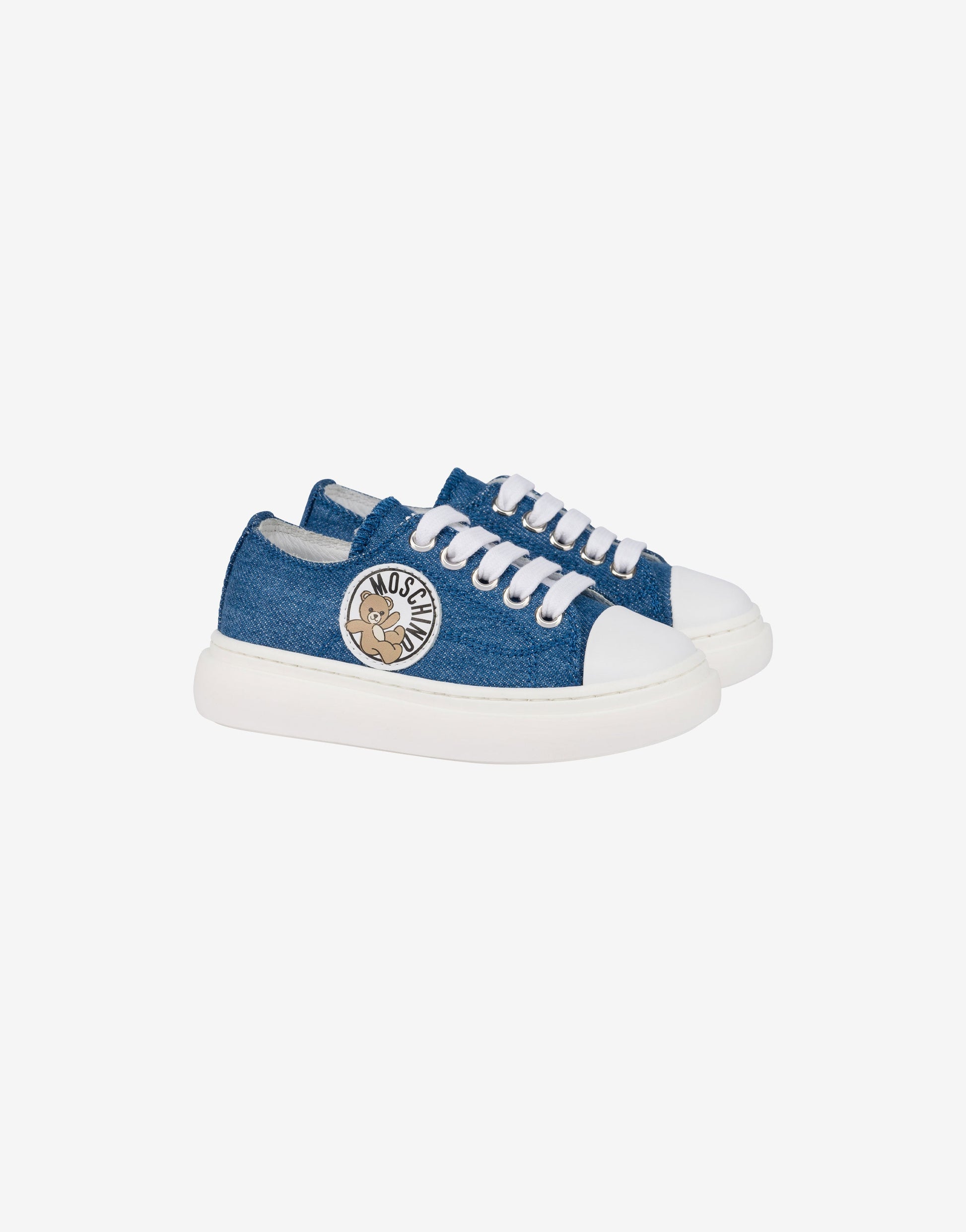 Sneakers in denim Moschino Teddy Bear