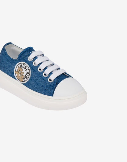 Sneakers in denim Moschino Teddy Bear