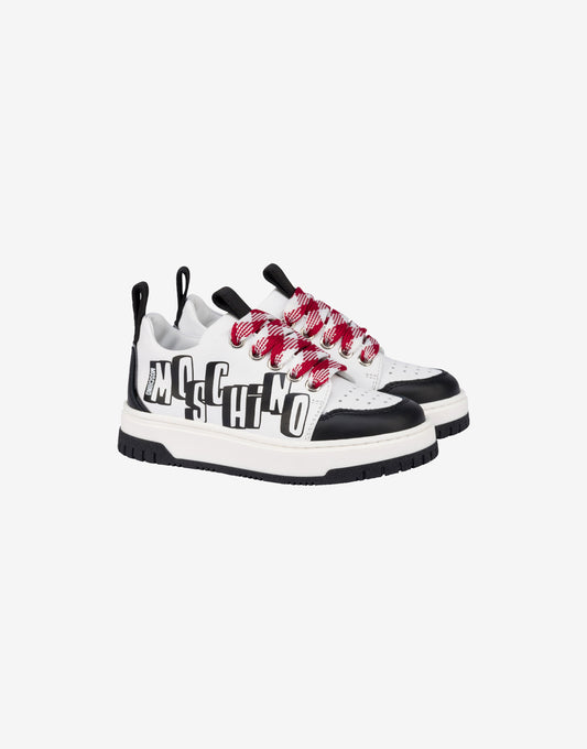 Sneakers in nappa con logo